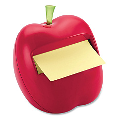 Post-it Pop-up Notes Apple-Shaped Dispenser, For 3 x 3 Pads, Red, Includes 50-Sheet Canary Yellow Pop-Up Pad (MMMAPL330)