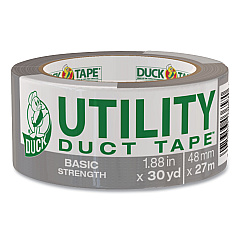 Duck Basic Strength Duct Tape, 3" Core, 1.88" x 30 yds, Silver (DUC1154019)