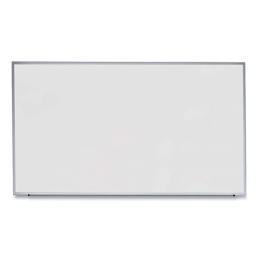 Universal Deluxe Melamine Dry Erase Board, 72 x 48, Melamine White Surface, Silver Anodized Aluminum Frame (UNV43626)