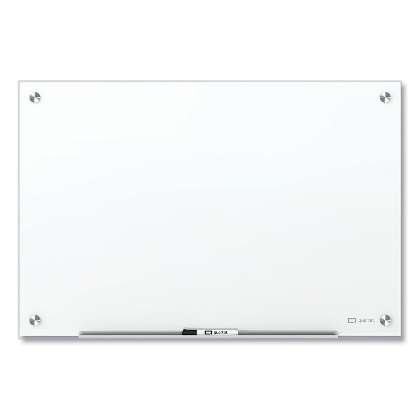 Quartet Brilliance Glass Dry-Erase Boards, 48 x 48, White Surface (QRTG24848W)