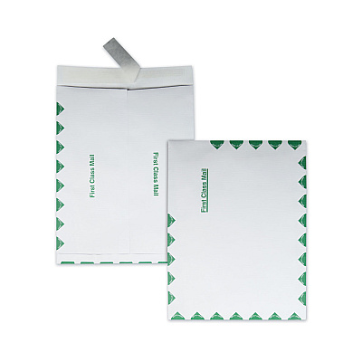 Quality Park Ship-Lite Envelope, First Class, #13 1/2, Cheese Blade Flap, Redi-Strip Adhesive Closure, 10 x 13, White, 100/Box (QUAS3625)