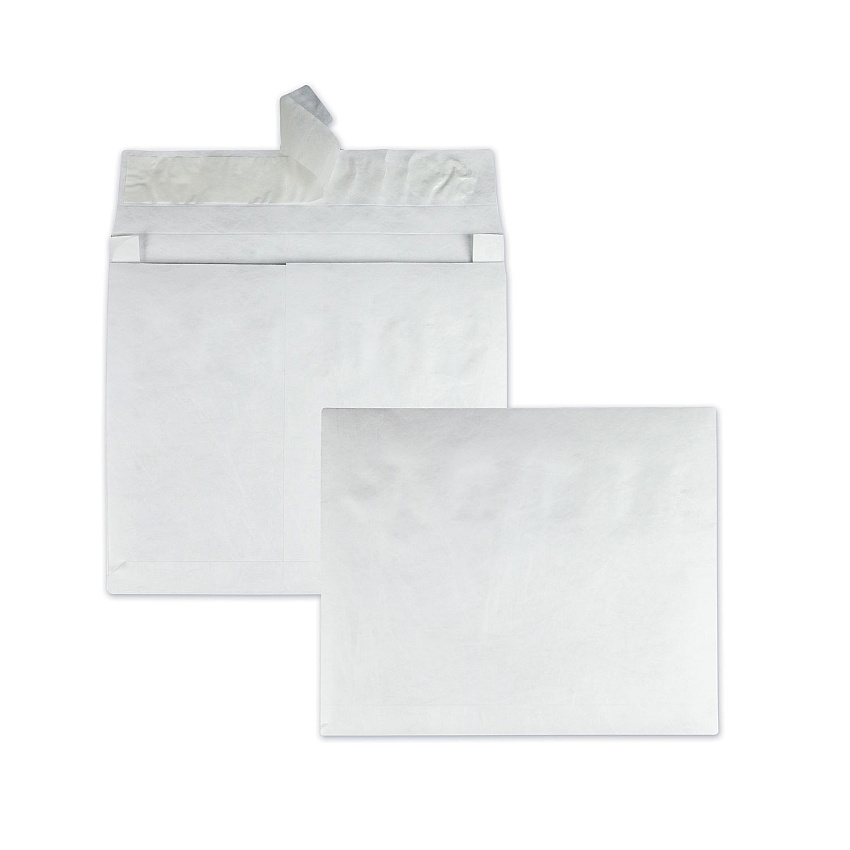 Survivor Lightweight 14 lb Tyvek Open End Expansion Mailers, #15 1/2, Square Flap, Redi-Strip Adhesive Closure, 12 x 16, White, 100/CT (QUAR4650)
