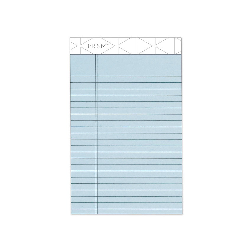 TOPS Prism + Colored Writing Pads, Narrow Rule, 50 Pastel Blue 5 x 8 Sheets, 12/Pack (TOP63020)