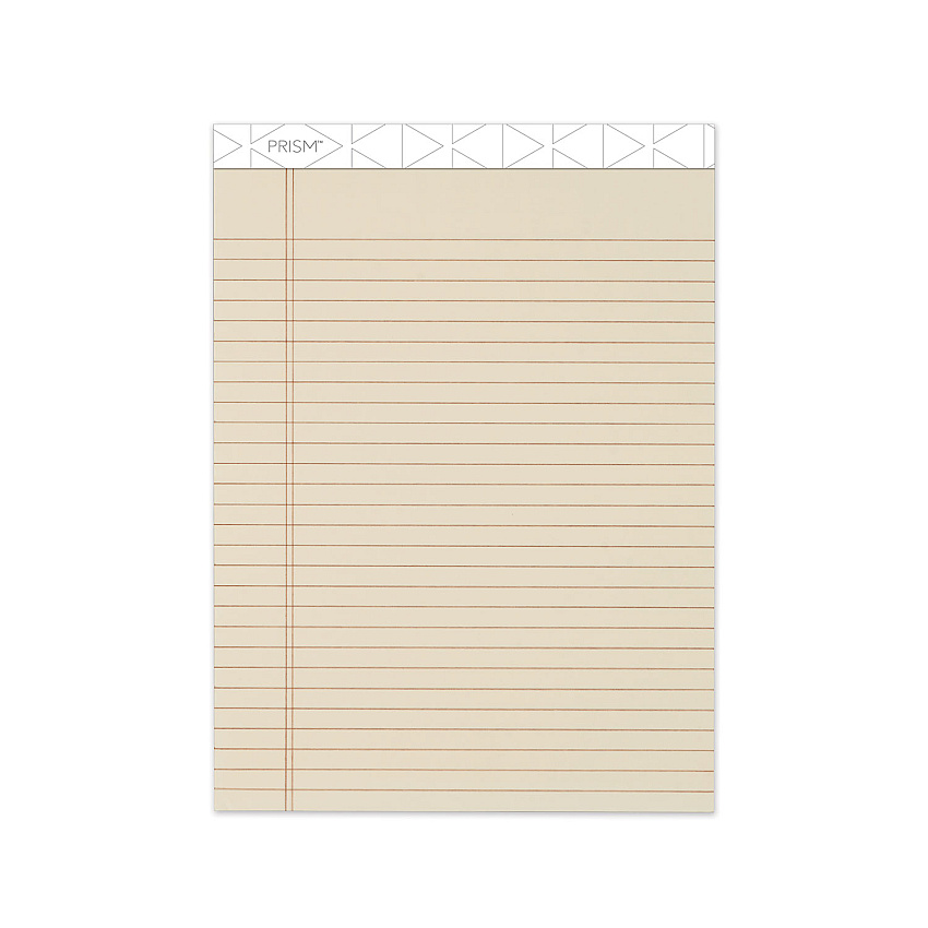 TOPS Prism + Colored Writing Pads, Wide/Legal Rule, 50 Pastel Ivory 8.5 x 11.75 Sheets, 12/Pack (TOP63130)