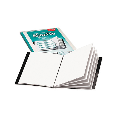 Cardinal ShowFile Display Book with Custom Cover Pocket, 12 Letter-Size Sleeves, Black (CRD50132)