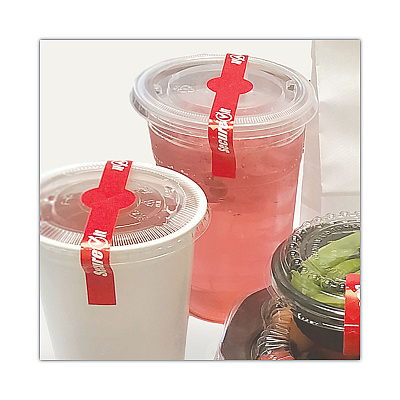 National Checking Company SecureIT Tamper Evident Food Container Seals, 1" x 7", Red, Paper, 250/Roll, 2 Rolls/Pack (NTCP17SI2)