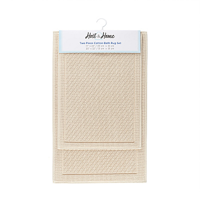 Cotton 2pc Bath Mat Set 17x24/20x32 Almond Milk, Case Of 4 Sets (HH-BM-2PK-BG)
