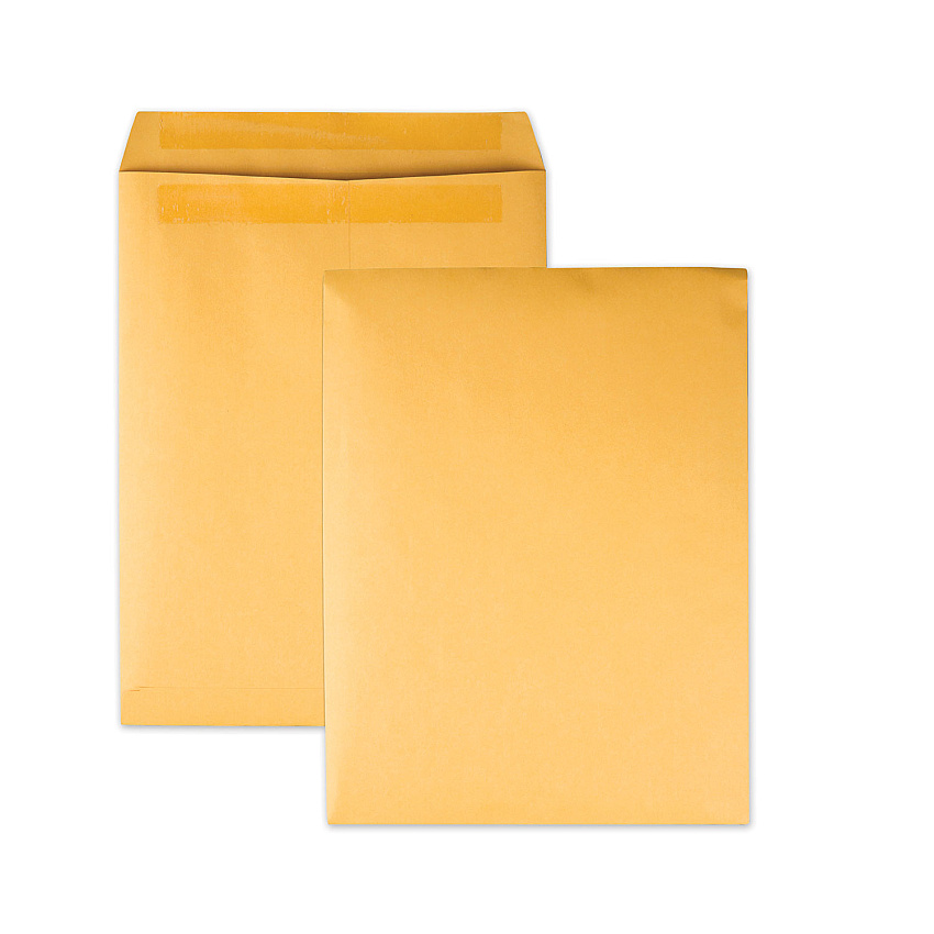 Quality Park Redi-Seal Catalog Envelope, #12 1/2, Cheese Blade Flap, Redi-Seal Adhesive Closure, 9.5 x 12.5, Brown Kraft, 100/Box (QUA43667)