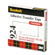 Scotch ATG Adhesive Transfer Tape, Permanent, Holds Up to 0.5 lbs, 0.5" x 36 yds, Clear (92412)