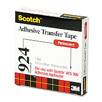 Scotch ATG Adhesive Transfer Tape, Permanent, Holds Up to 0.5 lbs, 0.5" x 36 yds, Clear (MMM92412)