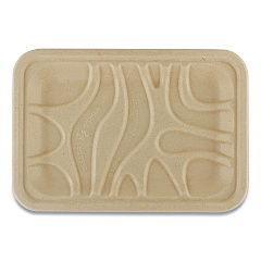 World Centric Fiber Trays, PLA Lined, PFAS Free, 1-Compartment, 8.2 x 5.7 x 0.7, Natural, Paper, 500/Carton (WORTRSC2SLLF)