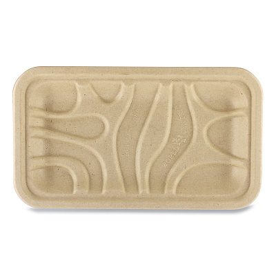 World Centric Fiber Trays, 1-Compartment, 8.3 x 4.9 x 0.7, Natural, Paper, 500/Carton (WORTRSC17S)
