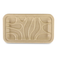 World Centric Fiber Trays, PLA Lined, PFAS Free, 1-Compartment, 8.3 x 4.9 x 0.7, Natural, Paper, 500/Carton (WORTRSC17SLLF)