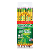 Ticonderoga Pre-Sharpened Pencil, HB (#2), Black Lead, Yellow Barrel, 18/Pack (DIX13818)