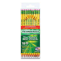 Ticonderoga Pre-Sharpened Pencil, HB (#2), Black Lead, Yellow Barrel, 18/Pack (DIX13818)