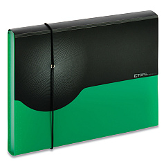 Pendaflex Seven-Pocket Poly Expanding File, 1" Expansion, 7 Sections, Elastic Cord Closure, 1/6-Cut Tabs, Letter Size, Green (GLW67440GRN)