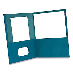 Earthwise by Oxford 100% Recycled Paper Twin-Pocket Portfolio, 100-Sheet Capacity, 11 x 8.5, Blue 10/Pack (OXF00571)