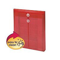 Smead Poly String and Button Interoffice Envelopes, Open-End (Vertical), 9.75 x 11.63, Transparent Red, 5/Pack (SMD89547)