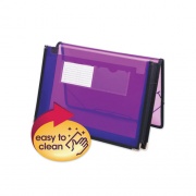 Smead Poly Wallets, 2.25" Expansion, 1 Section, Elastic Cord Closure, Letter Size, Translucent Purple (71952)