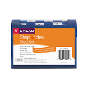 Smead Step Index Organizer, 12 Sections, Cord/Hook Closure, 1/6-Cut Tabs, Letter Size, Navy (SMD70902)
