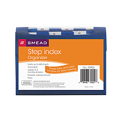 Smead Step Index Organizer, 12 Sections, Cord/Hook Closure, 1/6-Cut Tabs, Letter Size, Navy (SMD70902)