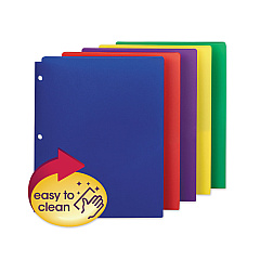 Smead Poly Snap-In Two-Pocket Folder, 50-Sheet Capacity, 11 x 8.5, Assorted, 10/Pack (SMD87939)