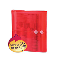 Smead Poly String and Button Interoffice Envelopes, Open-Side (Horizontal), 9.75 x 11.63, Transparent Red, 5/Pack (SMD89527)