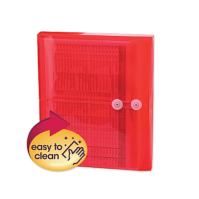 Smead Poly String and Button Interoffice Envelopes, Open-Side (Horizontal), 9.75 x 11.63, Transparent Red, 5/Pack (SMD89527)