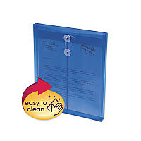 Smead Poly String and Button Interoffice Envelopes, Open-End (Vertical), 9.75 x 11.63, Transparent Blue, 5/Pack (SMD89542)