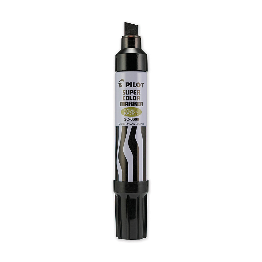 Pilot Super Color Refillable Permanent Marker, Extra-Broad Chisel Tip, Black (PIL43100BLK)