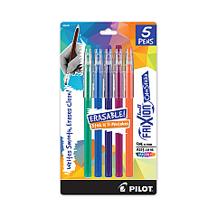 Pilot FriXion ColorSticks Erasable Gel Pen, Stick, Fine 0.7 mm, Assorted Ink and Barrel Colors, 5/Pack (PIL32443)