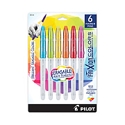 Pilot FriXion Colors Erasable Porous Point Pen, Stick, Bold 2.5 mm, Six Assorted Artistic Ink and Barrel Colors, 6/Pack (PIL44154)
