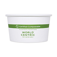 World Centric Paper Bowls, 16 oz, 4.4" Diameter x 3"h, White, 500/Carton (WORBOPA16)
