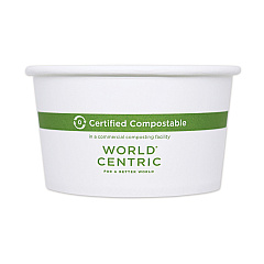 World Centric Paper Bowls, 16 oz, 4.4" Diameter x 3"h, White, 500/Carton (WORBOPA16)