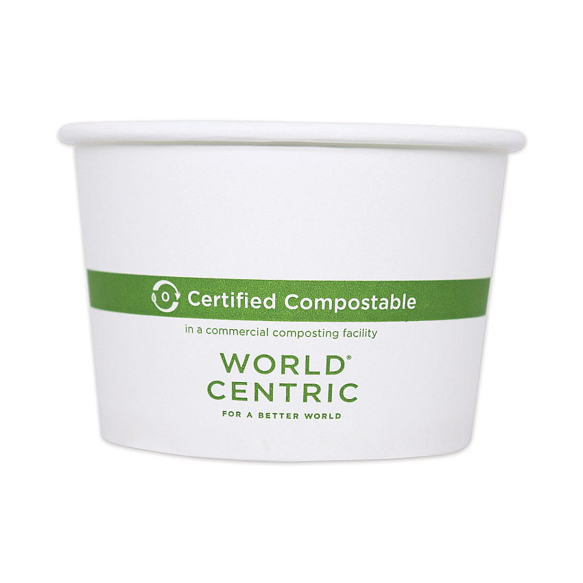 World Centric Paper Bowls, 32 oz, 4.4" Diameter x 5.8"h, White, 500/Carton (WORBOPA32)