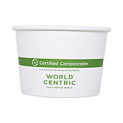 World Centric Paper Bowls, 8 oz, 3.5" Diameter x 2.3"h, White, 1,000/Carton (WORBOPA8)