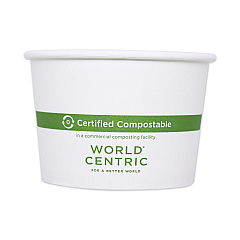 World Centric Paper Bowls, 8 oz, 3.5" Diameter x 2.3"h, White, 1,000/Carton (WORBOPA8)