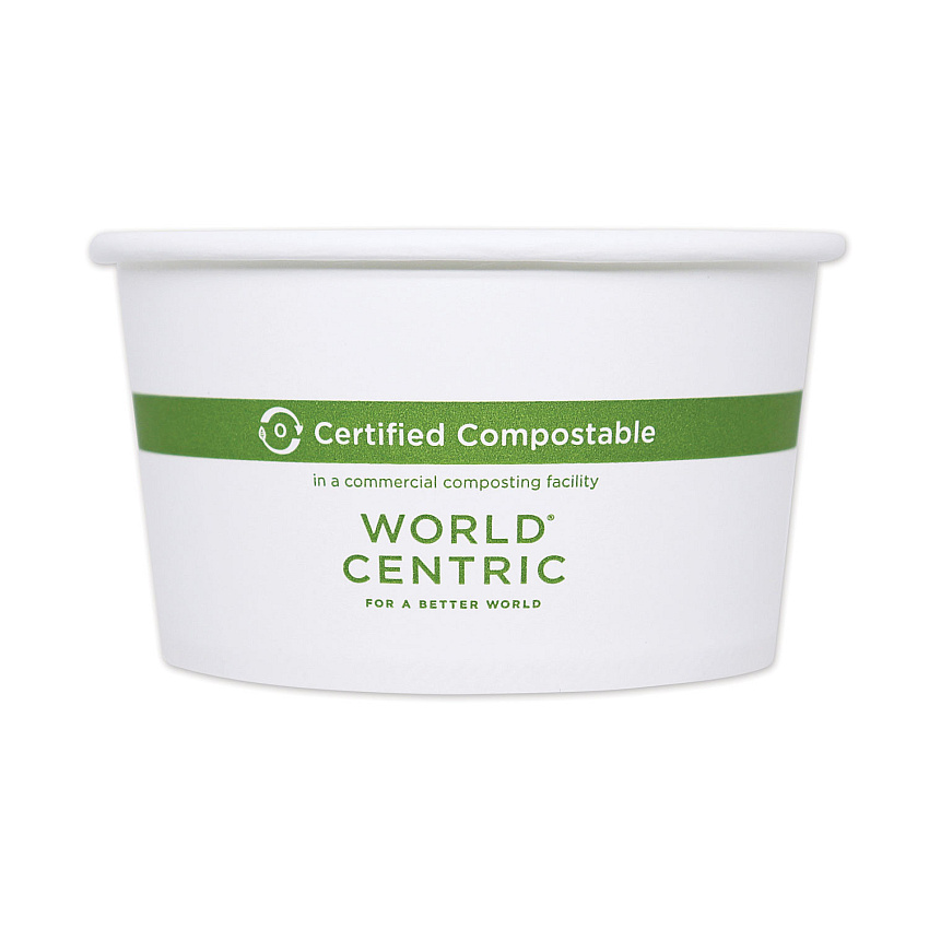 World Centric Paper Bowls, 12 oz, 4.5" Diameter x 2.5"h,  White, 500/Carton (WORBOPA12)
