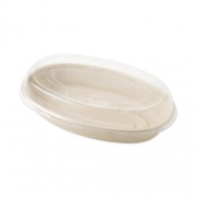World Centric PLA Lids for Fiber Burrito Bowls, 9.7" Diameter, Clear, Plastic, 300/Carton (BOLCSUBB)
