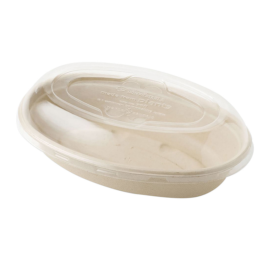 World Centric PLA Lids for Fiber Burrito Bowls, 8" Diameter, Clear, Plastic, 400/Carton (WORBOLCSUBBS)