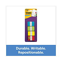 Post-it 1" Wide Tabs with Dispenser, Aqua, Lime, Red, Yellow, 88/Pack (MMM70005179232)