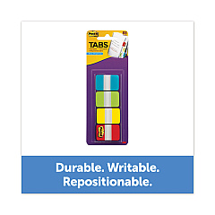 Post-it 1" Wide Tabs with Dispenser, Aqua, Lime, Red, Yellow, 88/Pack (MMM70005179232)