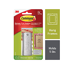 Command Universal Picture Hanger, Large, Silver, 5 lb Capacity, 1 Hanger and 4 Strips (MMM70006903739)
