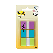 Post-it Flags 0.94" Wide Flags with Dispenser, Bright Blue, Bright Green, Purple, 60 Flags (MMM70071493244)