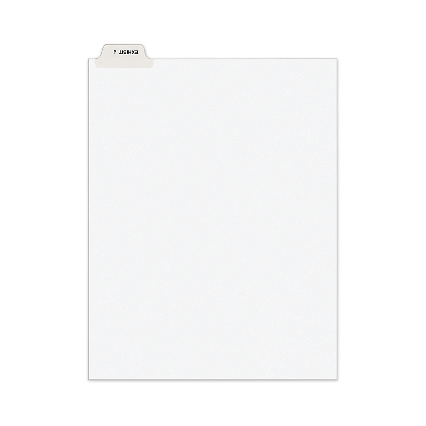 Avery-Style Preprinted Legal Bottom Tab Divider, 26-Tab, Exhibit J, 11 x 8.5, White, 25/PK (AVE11949)
