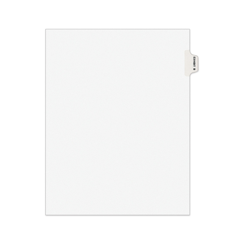 Avery-Style Preprinted Legal Side Tab Divider, 26-Tab, Exhibit B, 11 x 8.5, White, 25/Pack, (1372) (AVE01372)