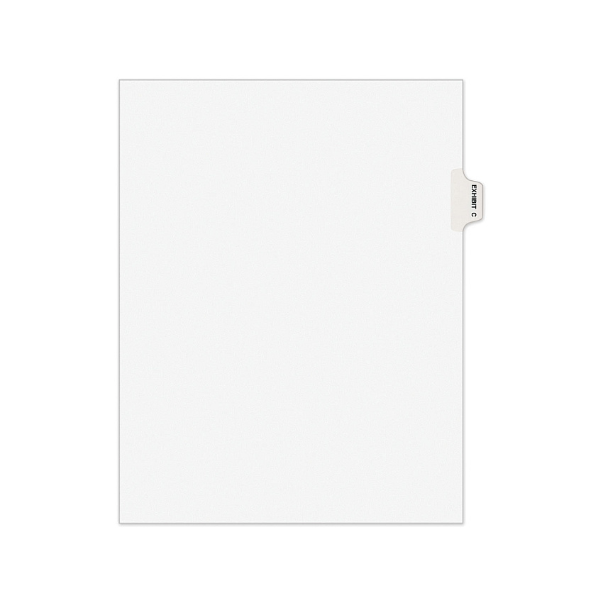 Avery-Style Preprinted Legal Side Tab Divider, 26-Tab, Exhibit C, 11 x 8.5, White, 25/Pack, (1373) (AVE01373)