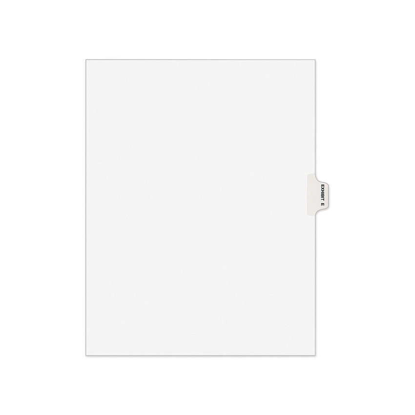 Avery-Style Preprinted Legal Side Tab Divider, 26-Tab, Exhibit E, 11 x 8.5, White, 25/Pack, (1375) (AVE01375)