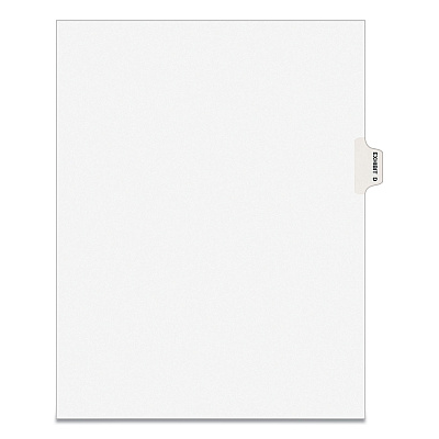 Avery-Style Preprinted Legal Side Tab Divider, 26-Tab, Exhibit D, 11 x 8.5, White, 25/Pack, (1374) (AVE01374)