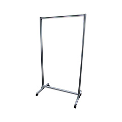 Ghent Acrylic Mobile Divider with Thermometer Access Cutout, 38.5" x 23.75" x 74.19", Clear (GHECMD7438AT)